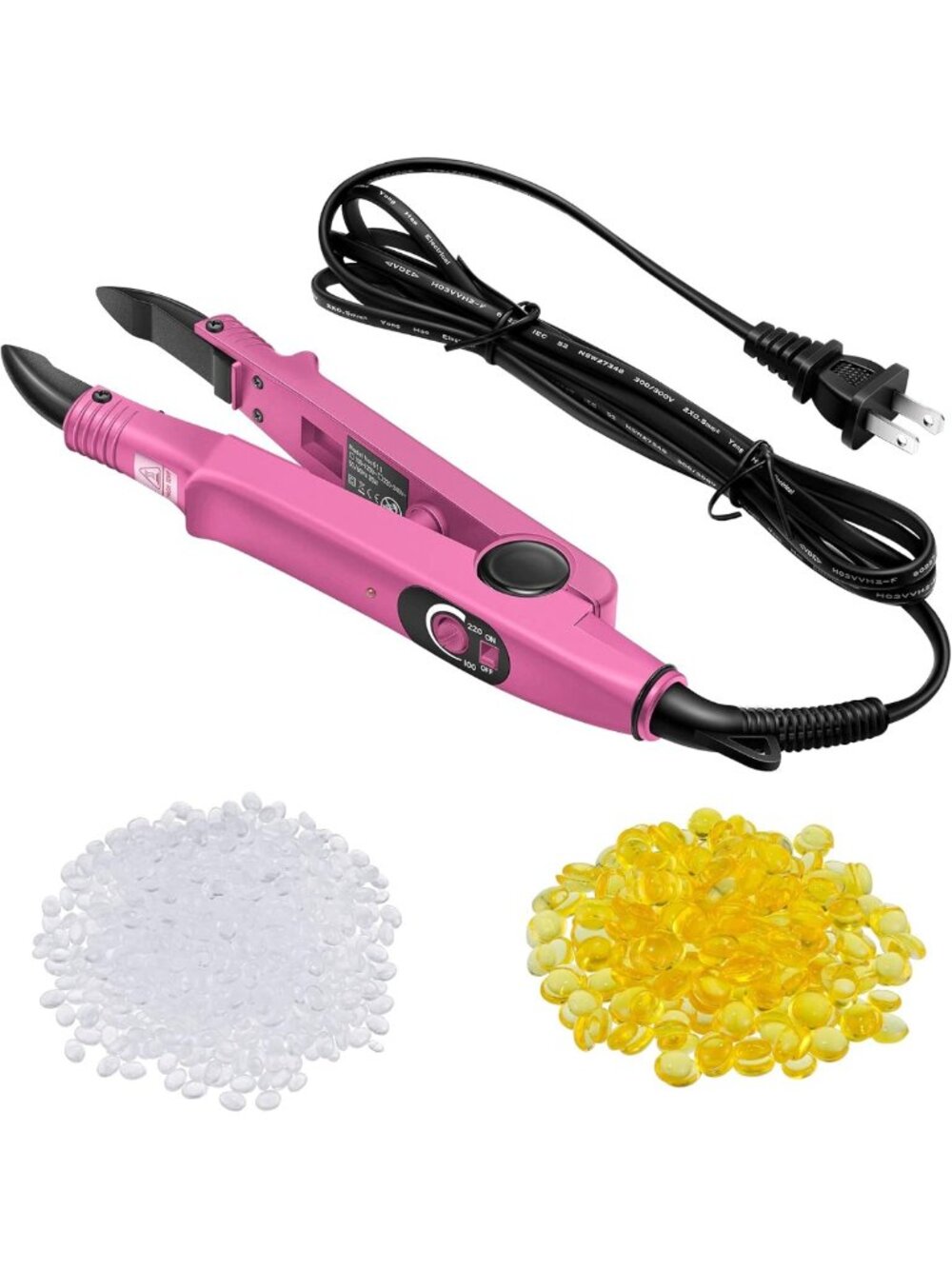 Fusion Hair Extensions Tool Kit with Keratin Glue & C-Head, Pink - Easy